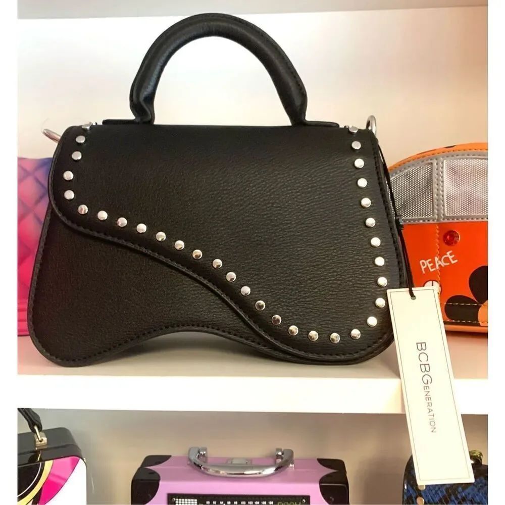 Black Silver Studded Handbag